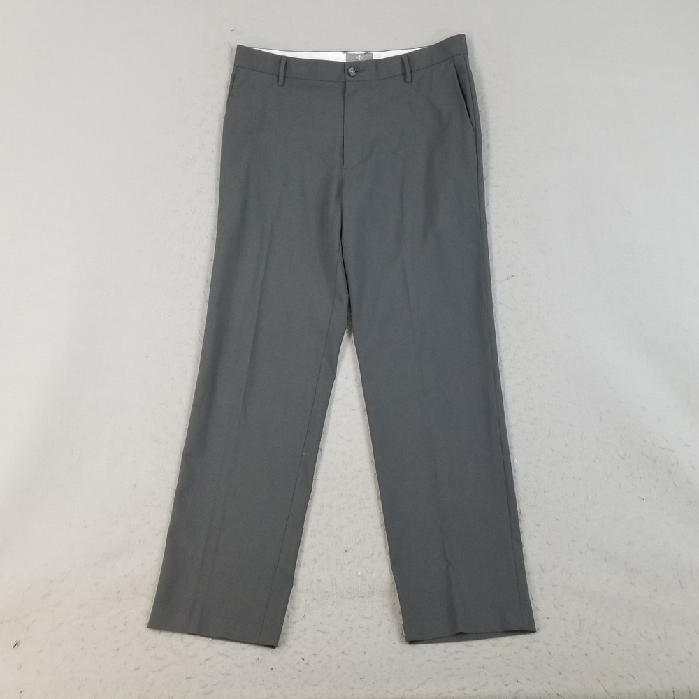 Dockers Pants Mens 36x34 Gray Straight Fit D2 Stretch Dress Trousers Business